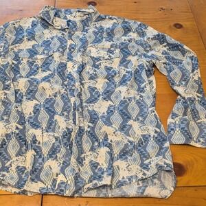 Blue and White Wrangler button up